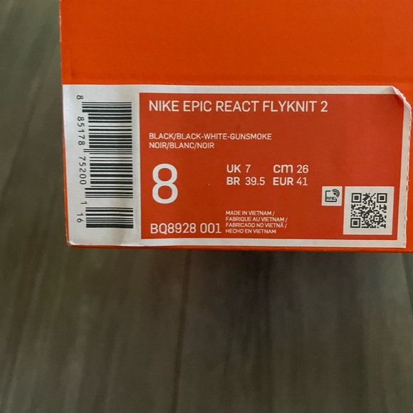 NEW Nike Epic React Flyknit 2 Black Anthracite Running BQ8928-001 Mens - Picture 10 of 12